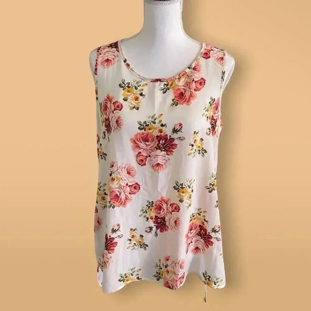 Chris and Carol Rayon Floral Tank